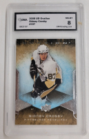 2008 Upper Deck Ovation Sidney Crosby #186 Graded Trading Card . GMA Graded NM-MT 8 .