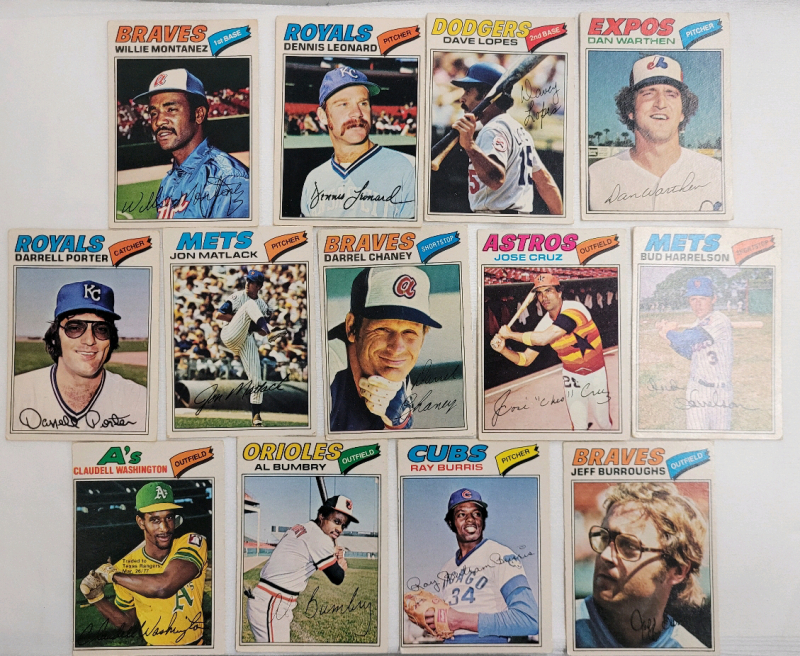 Vintage 1977 O Pee Chee MLB Baseball Trading Card Singles , 13 Trading Cards