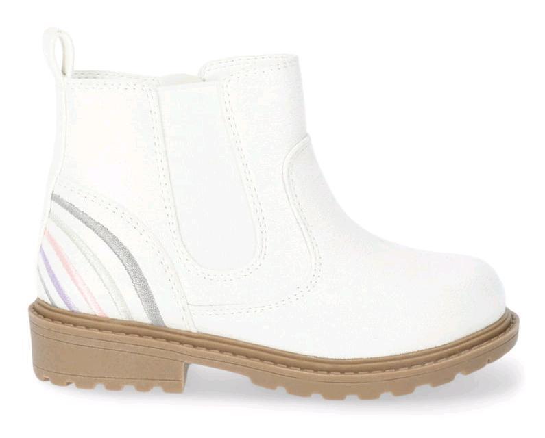 New in Box sz 9 Toddler Wondernation Girls Rainbow Embroidered Chelsea Booties