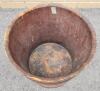 Vintage Primitive Wooden Bucket w/Metal Bands . Measures 12" tall & 12" diameter - 3