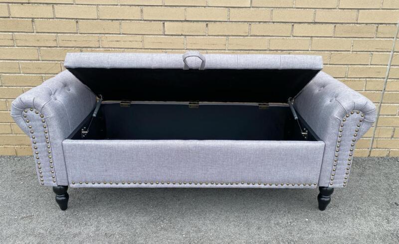 Brand New Zakhar Button Tufted Storage Bench, Preassembled, 53x18x16&rdquo;; Retails for over $160.00