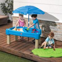 As New Step 2 Cascading Cover Water & Sand Table. Assembled Dimensions: 23" H x 42.5" W x 24" D. Retails 119.99