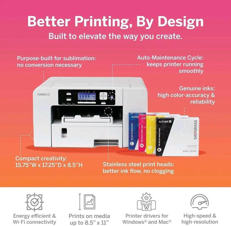 New in Open Box Sawgrass SG500 Sublimation Printer Includes Professional Dye-Sublimation Printer & SubliJet UHD Inks Retails for Over $1500