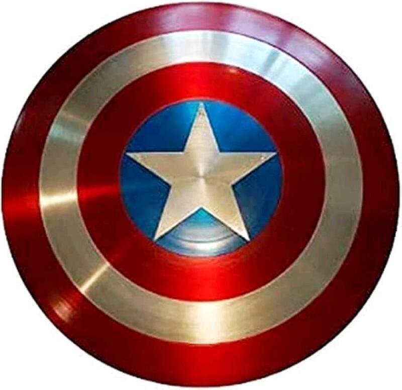 New EXNOT Captain America Shield - Handmade Replica First Avenger Shield Metal Prop Shield, Red and Silver, 22 Inches. Retails for $164