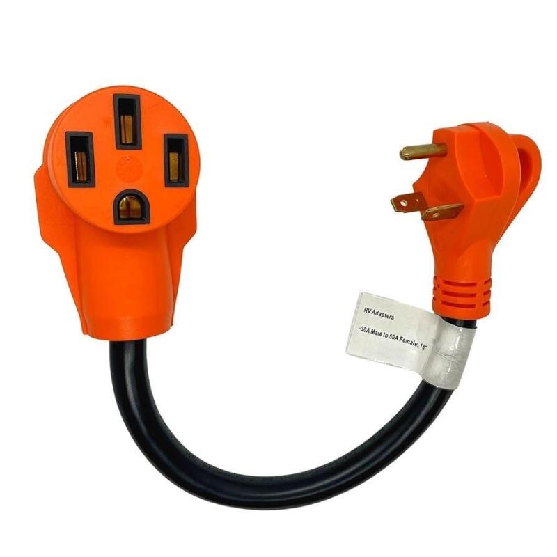 30M/50F RV Adapter Cord With Grip Handle, 18&rdquo;