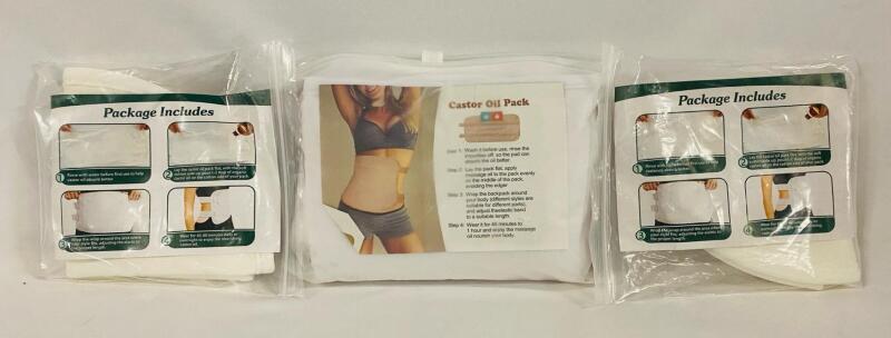 4 Castor Oil Massage Pads - Oil Not Included