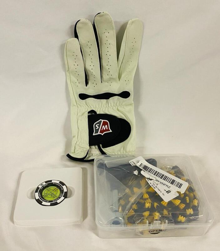 Golf Accessories, Including Golf Glove, SlopeMaster ProGreen Reader (Poker Chip Style), and Pack of Golf/Cricket Shoe Studs