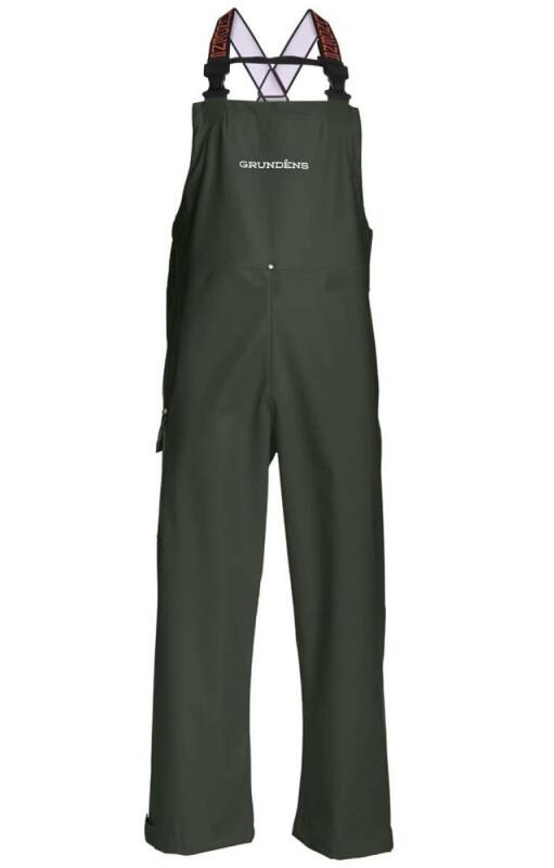 New - Grundens XL Commercial Fishing Neptune Bib Trousers 509 . Green . Stock photos used . Retail $90