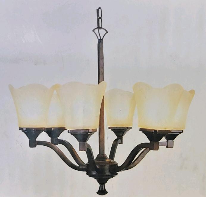 As New - Kensington Gen-Lite 6-Bulb Ceiling Fixture . Measures 23" High & 25.5" Wide . Model # 101107