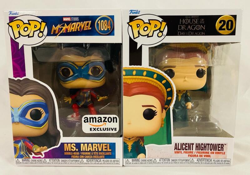 2 New Funko Pops, Includes Ms. Marvel Bobblehead and Alicent Hightower Vinyl Figure (House of the Dragon)