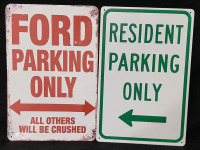 2 New Parking Metal Signs (12"&times;8")