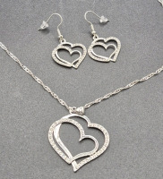 New Stunning Jewelry Set - Heart Earrings & 16" Necklace