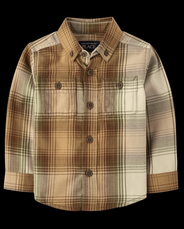New sz 5T Boys CHILDREN'S PLACE Plaid Long Sleeve Shirt