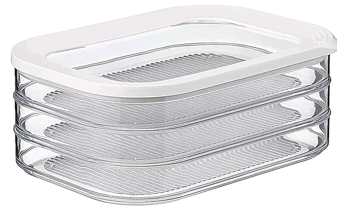 3 New Mepal, Modula Food Storage Boxes with Lid for, Deli and Luncheon Meat, BPA Free, Color - White, 3 X 550ml