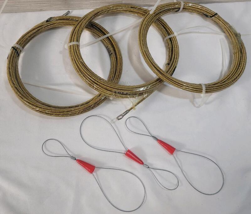 Three (3) New 10 meter (30ft.) Electrical Fish Line Rolls