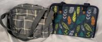 2 As New Thirty One Bags. 1 Striped Crossbody Bag and 1 Get Creative Caddy (Falling Feathers Pattern)