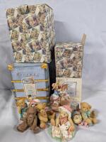 4 Cherished Teddies with Boxes. Tallest Measures 4" Tall.