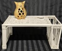 Owl Tealight Holder 7.5" Tall & Rattan Bed Tray 22 x 12 x 10"