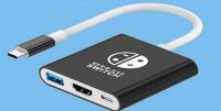 New YLVOTER Adapter Docking Station for Nintendo Switch, 3-in-1 Portable TV Dock Station Replacement for Official Switch Dock with HDMI and USB 3.0 Port and Charging Port. Retails for $71