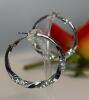 Beautiful Round Twist Hoop Earrings with Set Rhinestones Pierced Slide in Post Back Approximately 1.5 inch - 6