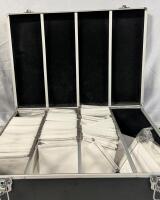 Hard Shell Cd/DVD/Blu-ray Case. Some sleeves may be missing. 16" by 23" by 7.5"