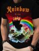 New Size XXL Men's Rainbow Graphic 3D Print T-Shirt -"Rainbow Rising" Black Casual Polyester Tee Machine Washable, Round Neck, Short Sleeve, Lightweight & Breathable Stock Photos added - 2