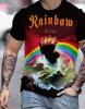New Size XXL Men's Rainbow Graphic 3D Print T-Shirt -"Rainbow Rising" Black Casual Polyester Tee Machine Washable, Round Neck, Short Sleeve, Lightweight & Breathable Stock Photos added - 3