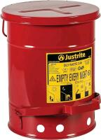 New Justrite 09100; Galvanized-Steel Safety can for Oily Waste - Foot Operated Cover, Raised, Ventilated Bottom Capacity: 6 gallons Retails for $185