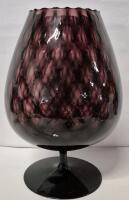 Large Vintage Empoli Amethyst Diamond Optic Brandy Snifter, 1960s Italy 12.76" Tall