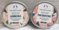 2 New Tins of The Body Shop Body Butter, Includinf Almond Milk & Pink Grapefruit