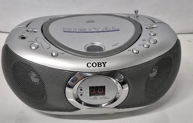 COBY Portable CD Player w/AM/FM Radio , Model # CX-CD236 . Tested Working
