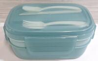 New 2 Piece Plastic Tupperware Set With Plastic Cutlery