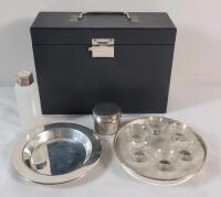Vintage Silver Plates Communion Travel Kit . Complete