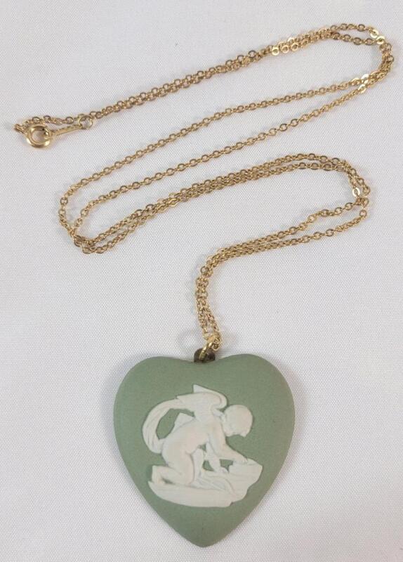 Vintage Wedgewood Pendant w/Rainbow GF Gold Chain . Chain measures 23" Long . See photos for size