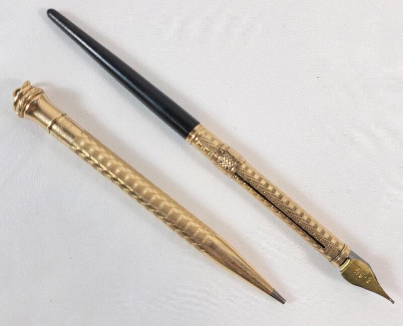 Vintage Wahl Eversharp Gold Filled Mechanical Pencil (100mm) & Vintage Fountain Pen w/"Speenball" B-5&frac12; Nib .