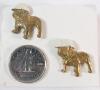 Two (2) Rare Vintage Mack Truck Bull Dog w/White Hard Hats Pins . See photos for size - 4