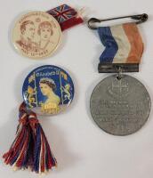 Three (3) Vintage 1937 (2) & 1953 (1) Royal Family Coronation Pins & Medal