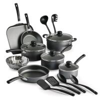 New - Tramontina PrimaWare 18 Pc Aluminum Nonstick Cookware Set &ndash; Steel Gray . Box has some Bends, does not effect product in box