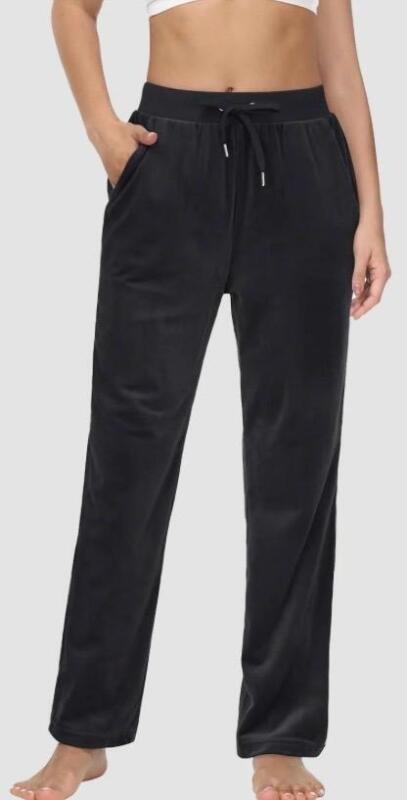 New Sz Large Ladies&rsquo; Drawstring Velour-feel Jogging Pants with Pockets