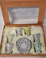 6 Royal England Ceramic Demitasse Cups & Saucers in Original Box