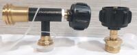 Universal Gass Refill Adaptor & Black Pipe Tee Adaptor