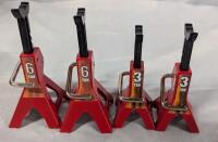 4 New Miniature Jackstands. 2 6-Ton and 2 3-.Ton. Tallest Stands up to 4" Tall.