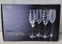 4 As New in Box Mikasa Fluted Glasses Cheers!