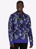 New Size Small Men's BEETLEJUICE All-Over Print Hoodie with Embroidered Logo