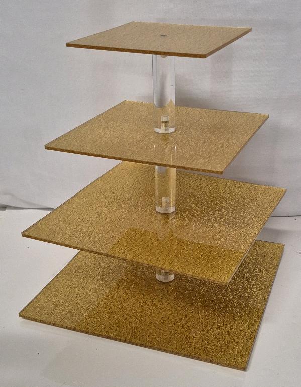 4 Tier Acrylic MCM Cupcake Stand 12.5" Tall