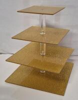 4 Tier Acrylic MCM Cupcake Stand 12.5" Tall