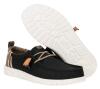New - Size 10 Men's Hey Dude Wally Craft Linen Casual Shoe , Black / Walnut - 2