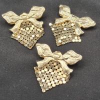 Lovely Bow Brooch with Earrings Set - Pierced 1.5" Long