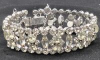 Stunning Bracelet with Safety Chain - Clear Stones
