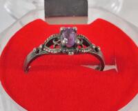 Vintage Sterling Silver Ring w/Stone , Size 6.5